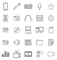 media line icons on white background vector image