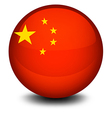 a ball designed with the flag of china vector image vector image