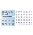 booking and hotel pixel perfect linear ui icons vector image