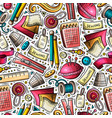 cartoon cute hand drawn handmade seamless pattern vector image