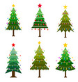 different christmas tree set vector image vector image
