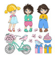 dreaming children valentines day vector image