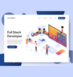 Full stack developer isometric concept Royalty Free Vector