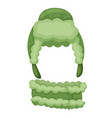 warm hat and scarf snood with fur edge isolated vector image vector image