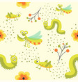 funny insect characters flies and caterpillar vector image vector image