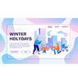 winter holidays flat banner template vector image