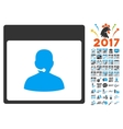 call center manager calendar page flat icon vector image