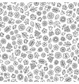 flower icon seamless pattern floral leaves vector image