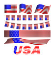 usa flags set vector image