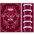 bordo template for the cover of menu vector image