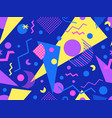 memphis seamless pattern with geometric shapes vector image vector image
