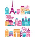 silhouettes of european cities paris vector image