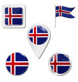 waving flag iceland vector image vector image