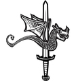 dragon sword up vector image vector image