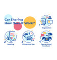 car sharing service scheme infographic work vector image