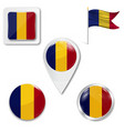 romania flag symbol vector image vector image