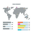 world map infographic bar statistics demographic vector image