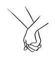 close-up lover holding hand sketch vector image