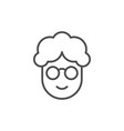 old woman line outline icon vector image