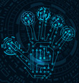 abstract hand with scan electronic technology vector image