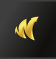 gold unusual arrow up logo education training vector image