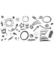 hand drawn set curly swishes swashes swoops vector image