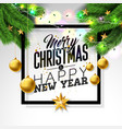 merry christmas on white background vector image vector image