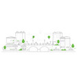 city landscape - thin line design style vector image