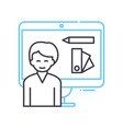 ui designer male line icon outline symbol vector image