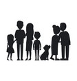 all family members gathered together card vector image