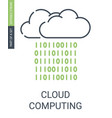 cloud computing icon with outline style vector image vector image