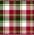 green red check plaid texture seamless pattern vector image vector image