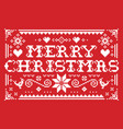 merry christmas greeting card pattern vector image vector image