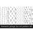 romantic grunge line art pattern set vector image vector image