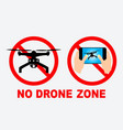 set of no drone zone sign vector image