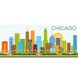 chicago skyline with color buildings vector image