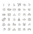 easter icons set christianity symbols vector image