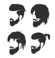 mens hairstyle with a beard and mustache vector image vector image