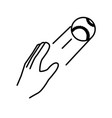 sport hand with baseball ball line style icon vector image