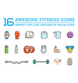 set of fitness aerobics gym elements vector image