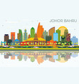 johor bahru malaysia city skyline with color vector image
