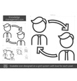 knowledge management line icon vector image
