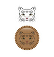 logo with cat emblem design on white background vector image