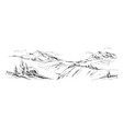 rural landscape sketch vector image