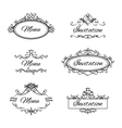 calligraphic vignettes icons vector image vector image