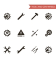 flat design style black tools gear wheels icons vector image