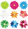 a small set 9 flowers to use in your design vector image
