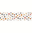cute dog faces doodles seamless pattern vector image