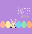 happy easter greeting card with bunny and easter e vector image vector image