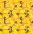 seamless lemon pattern with tropic fruits leaves vector image vector image